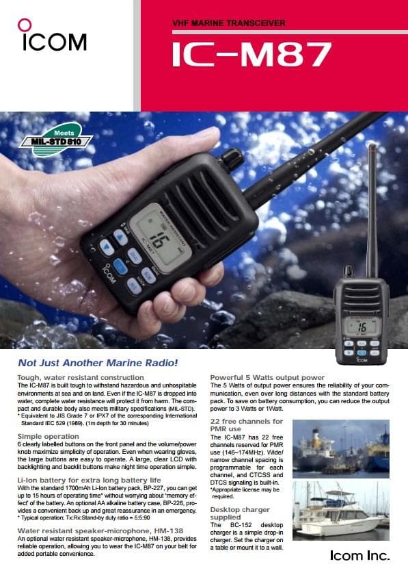ICOM IC-M87 VHF Marine 5W